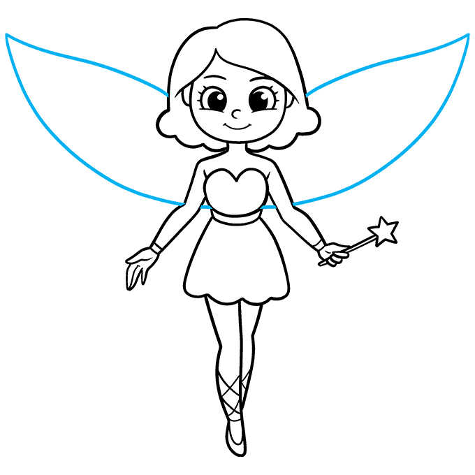 Fairy drawing step 8