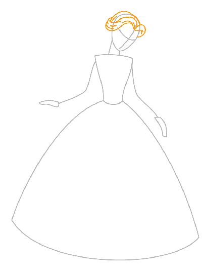 Princess drawing step 4